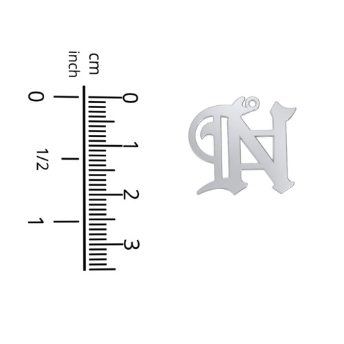 Men's Gothic Initial Pendant Necklace - N – 10K White Gold