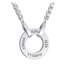 Men's Engravable Ring Necklace