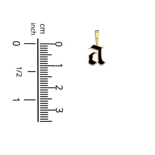 Men's Enamel Gothic Initial Necklace – 10K Yellow Gold