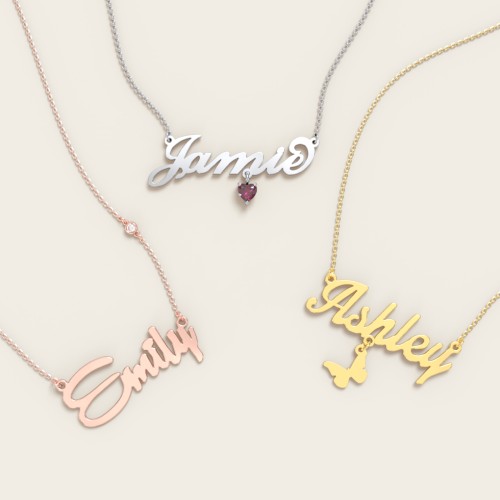 Personalized Name Necklace – 18K Gold Plated Silver