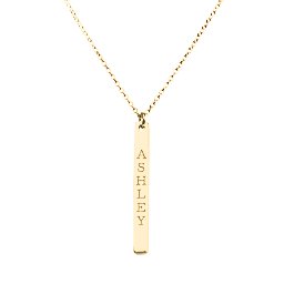 Vertical Bar Pendant in 10K Solid Yellow Gold