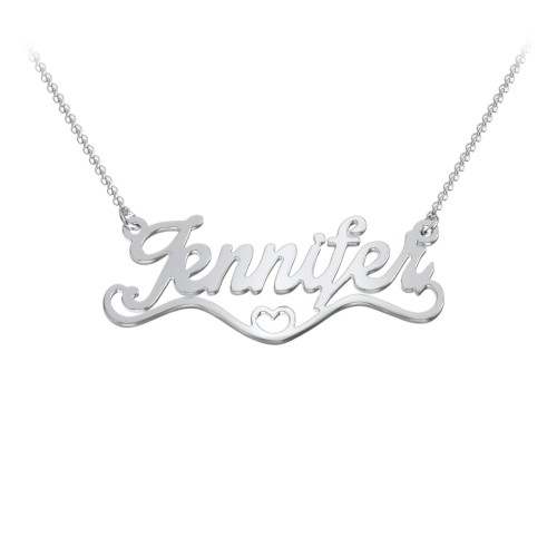 Stylized Name Necklace – 10K White Gold