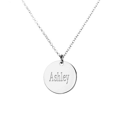 Charmed Name Disc Pendant – 10K White Gold