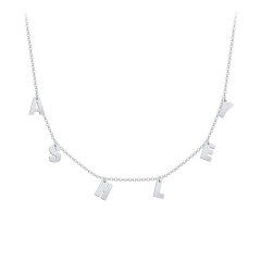 Initial Necklace with 6 Letters - Modern – 10K White Gold