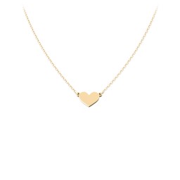 Engravable Heart Charm Necklace in 10K Solid Yellow Gold