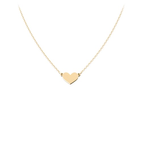 Engravable Heart Charm Necklace – 10K Yellow Gold