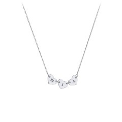 Engravable Initial 3 Heart Necklace