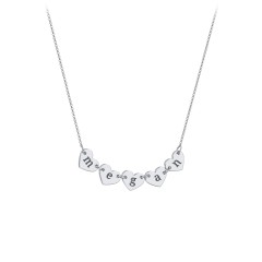 Engravable Initial 5 Heart Necklace – 18K Gold Plated Silver