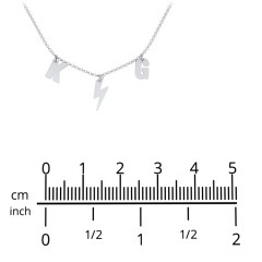 Initials Necklace with Lightning Bolt Charm