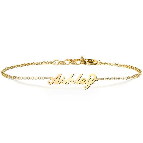 The Flourish Name Bracelet – 10K Yellow Gold