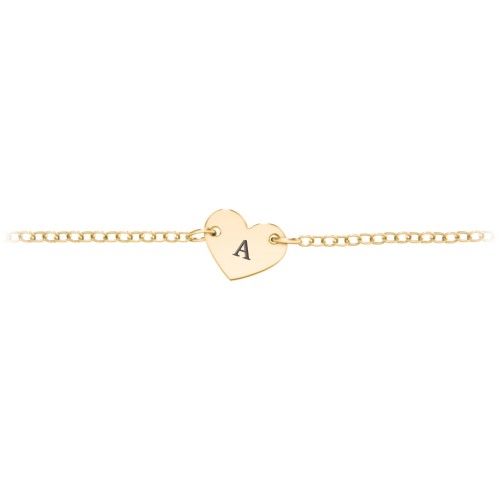 Engravable Heart Bracelet – 10K Yellow Gold
