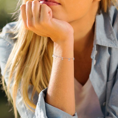 Initial Bracelet with 5 Letters - Modern – 10K Yellow Gold