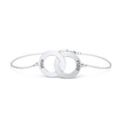 Engravable Interlocking Circles Bracelet – 10K Yellow Gold