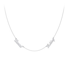 Dainty Personalized Two Name Necklace – 18K Gold Plated Silver