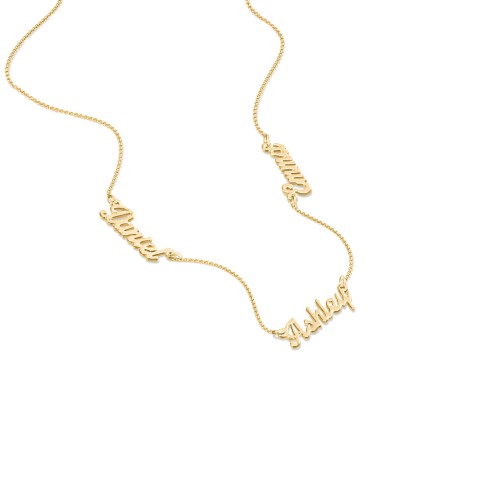 Dainty Personalized Three Name Necklace