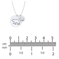 Engravable Mama Bear & Cub Disc Necklace
