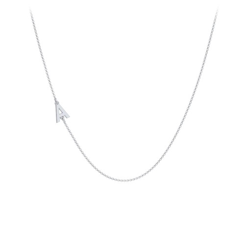 Personalized Initial Station Necklace with 1 Letter – Sterling Silver
