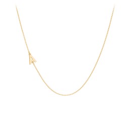 Personalized Initial Station Necklace with 1 Letter in 10K Solid Yellow Gold