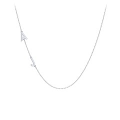 Personalized Initial Station Necklace with 2 Letters – 10K Yellow Gold
