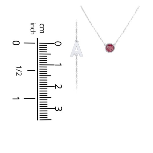 Personalized Initials Necklace with Bezel Set Birthstone – Sterling Silver with Cubic Zirconia