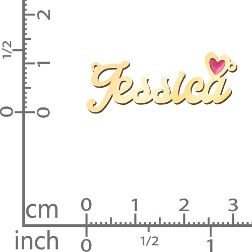 Personalized Name Necklace with Cold Enamel Heart