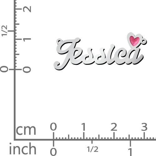 Personalized Name Necklace with Cold Enamel Heart
