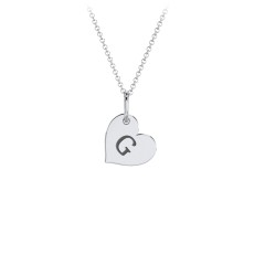 Initial Heart Disc Necklace