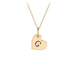 Initial Heart Disc Necklace