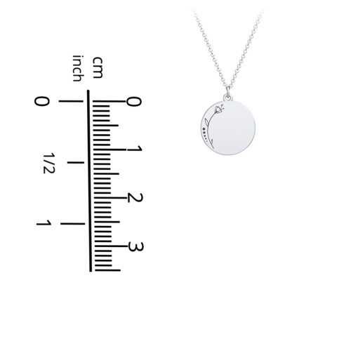 Engravable Floral Small Disc Necklace – 10K Yellow Gold