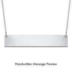 Personalized Handwriting Bar Pendant – 18K Gold Plated Silver