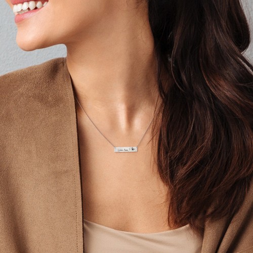 Personalized Handwriting Bar Pendant – 18K Gold Plated Silver