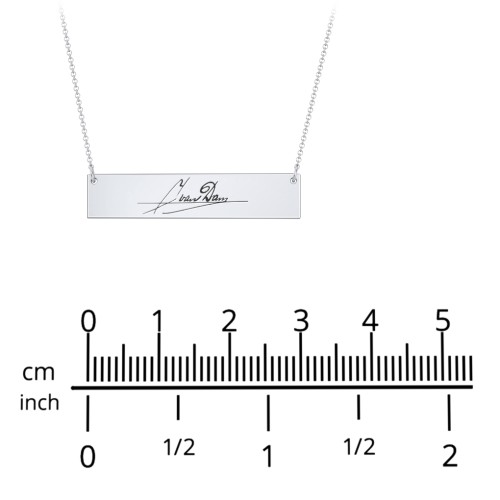 Personalized Handwriting Bar Pendant – Sterling Silver
