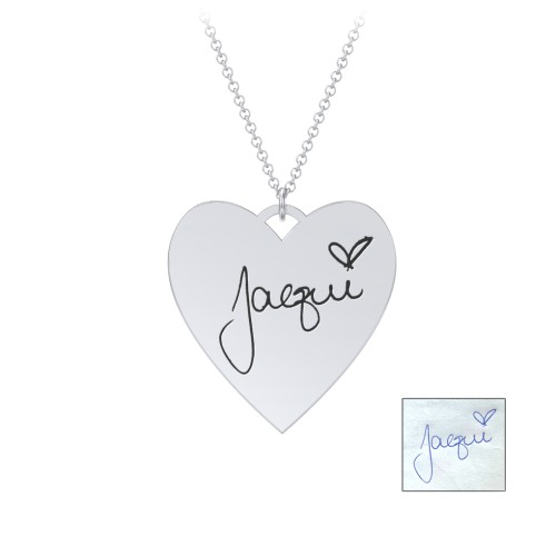 Personalized Handwriting Heart Necklace
