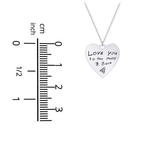 Personalized Handwriting Heart Necklace – 18K Gold Plated Silver