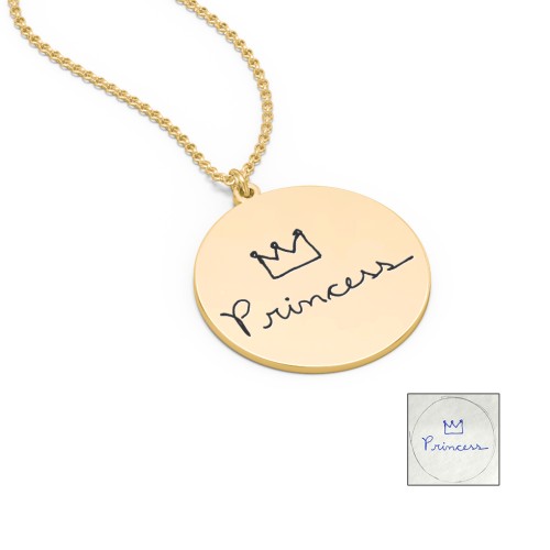 Personalized Handwriting Disc Necklace