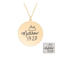 Personalized Handwriting Disc Necklace in 18K Gold Plated Silver