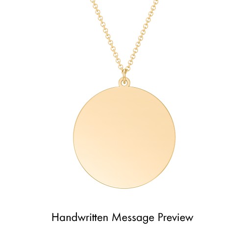 Personalized Handwriting Disc Necklace – 18K Gold Plated Silver