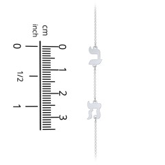 Hebrew Initial Station Necklace with 2 Letters