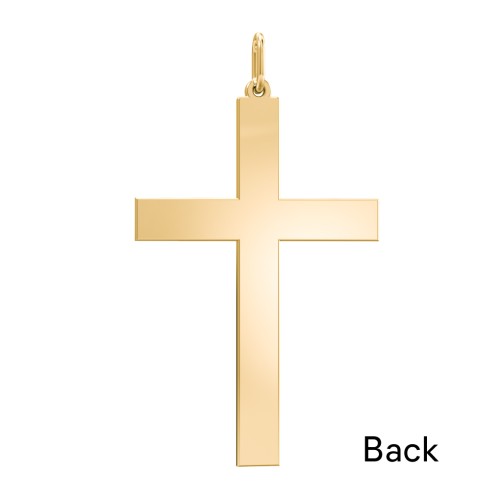 Men's Classic Engravable Cross Pendant – 10K Yellow Gold