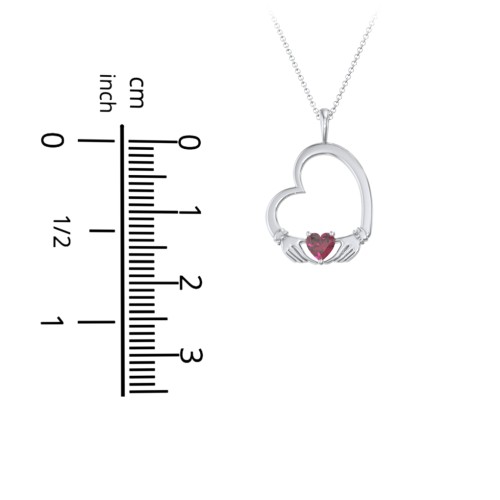 Tilted Heart Claddagh Pendant – 18K Gold Plated Silver with Emerald