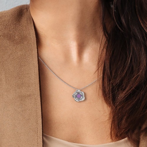 Flourishing Rose Pendant – 10K Rose Gold with Citrine