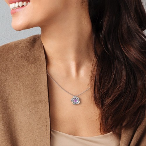 Flourishing Rose Pendant – 10K Rose Gold with Citrine