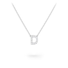 Pavé D Initial Necklace – 18K Gold Plated Silver with White Premium Zirconia