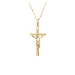 Small Crucifix Necklace in 18K Gold Plated Silver
