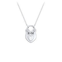 Engravable Love Lock Necklace – 10K Rose Gold
