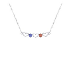 Heart To Heart Necklace with 2 Birthstones