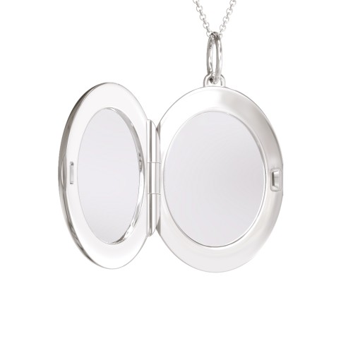 Engravable Oval Photo Locket Necklace – Sterling Silver