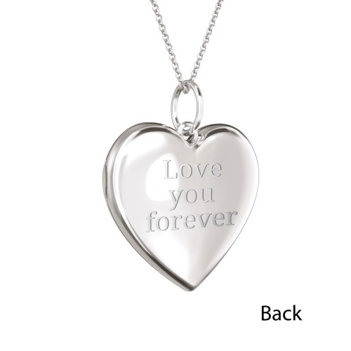 Engravable Heart Photo Locket Necklace – Sterling Silver