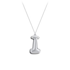 Custom Bubble Initial Necklace – 18K Gold Plated Silver