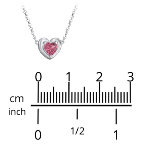 Puffy Heart Pendant with 1 Birthstone – 10K Yellow Gold with Pink Tourmaline